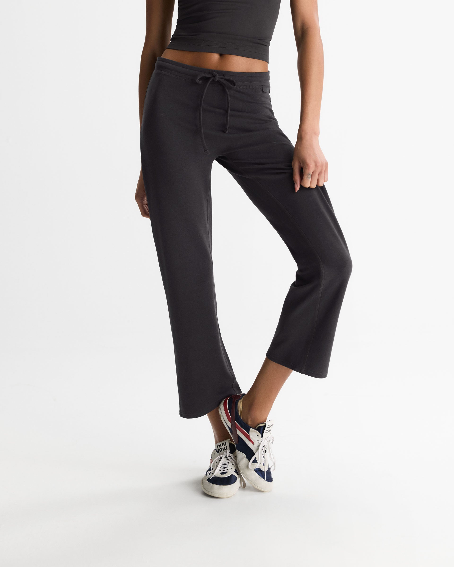 Modal Crop Straight Leg Pants - Coffee Bean – Adanola