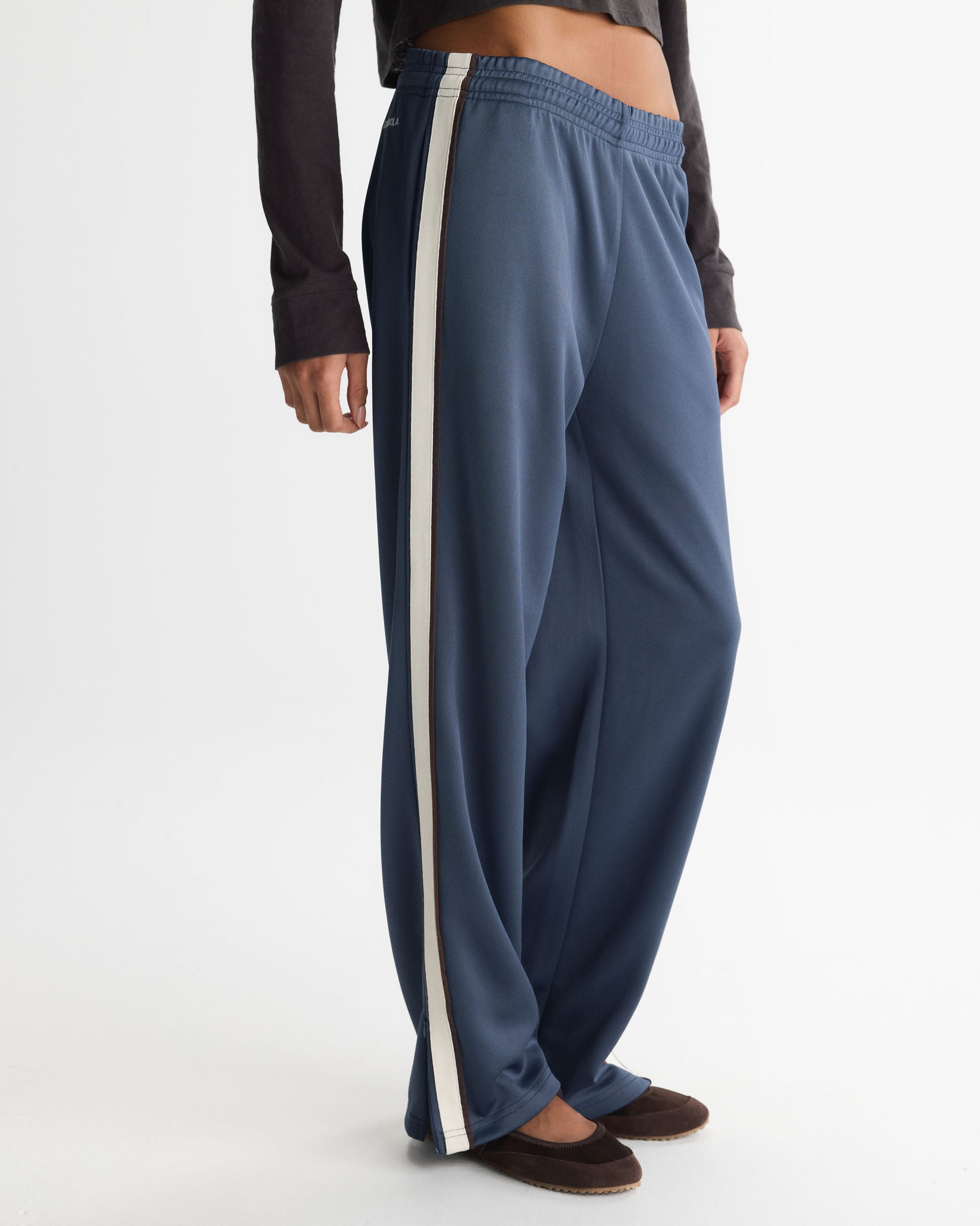 Side Stripe Track Pants - Midnight Blue – Adanola