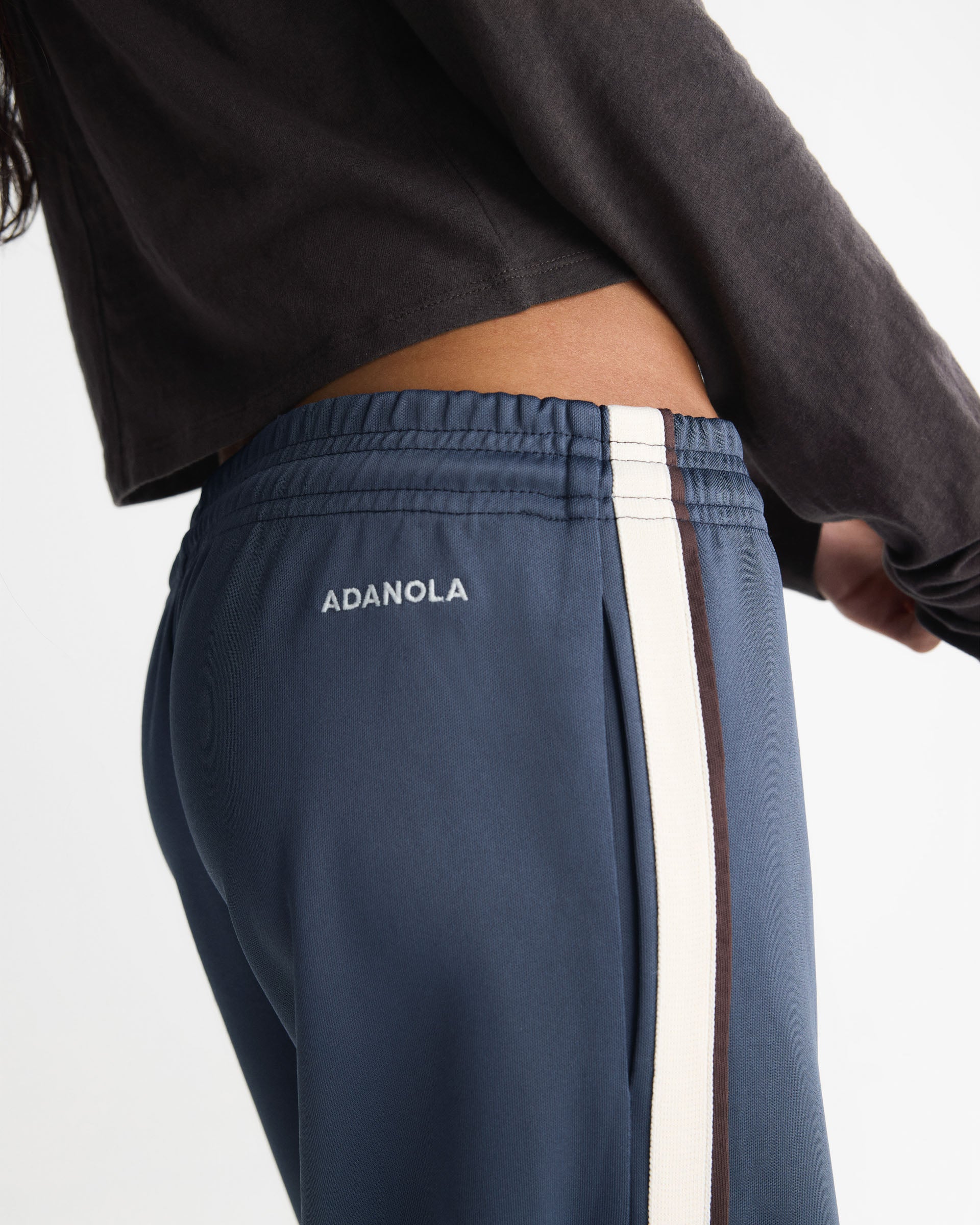 Side Stripe Track Pants - Midnight Blue – Adanola