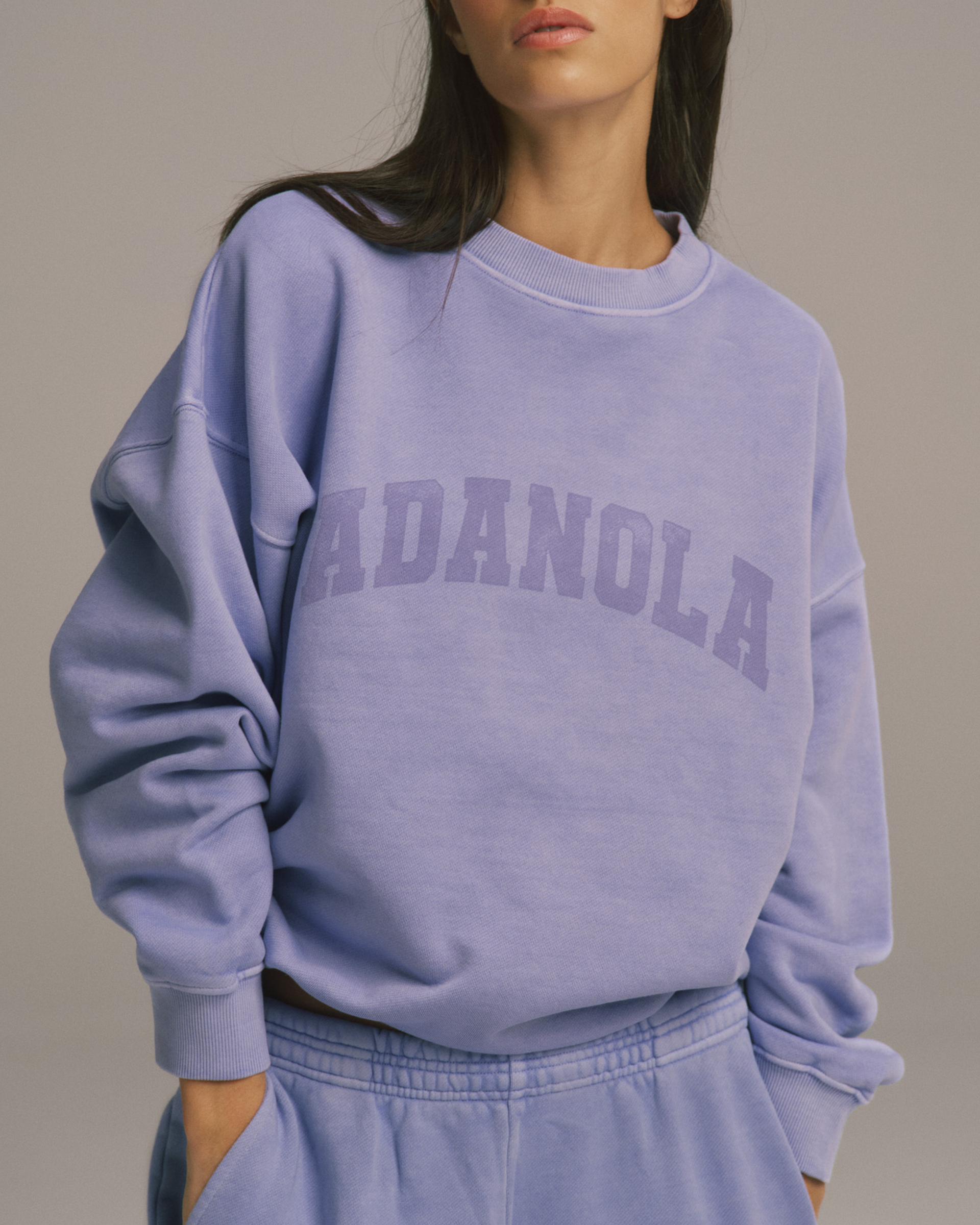 Varsity Oversized Sweatshirt - Washed Lavender