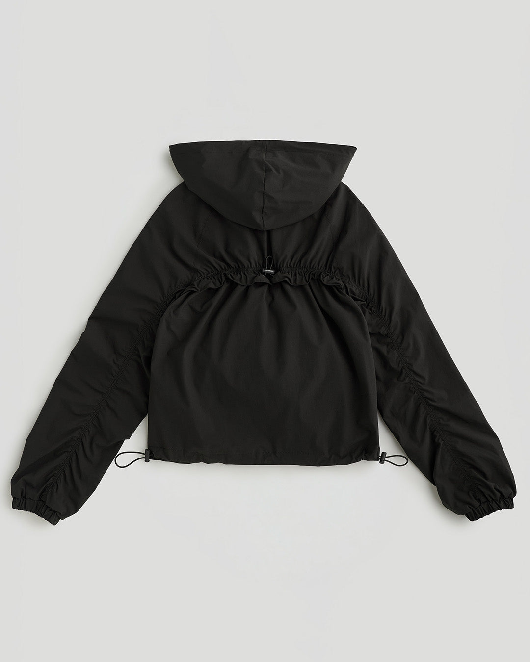 Ruched Detail Zip Up Jacket - Coffee Bean