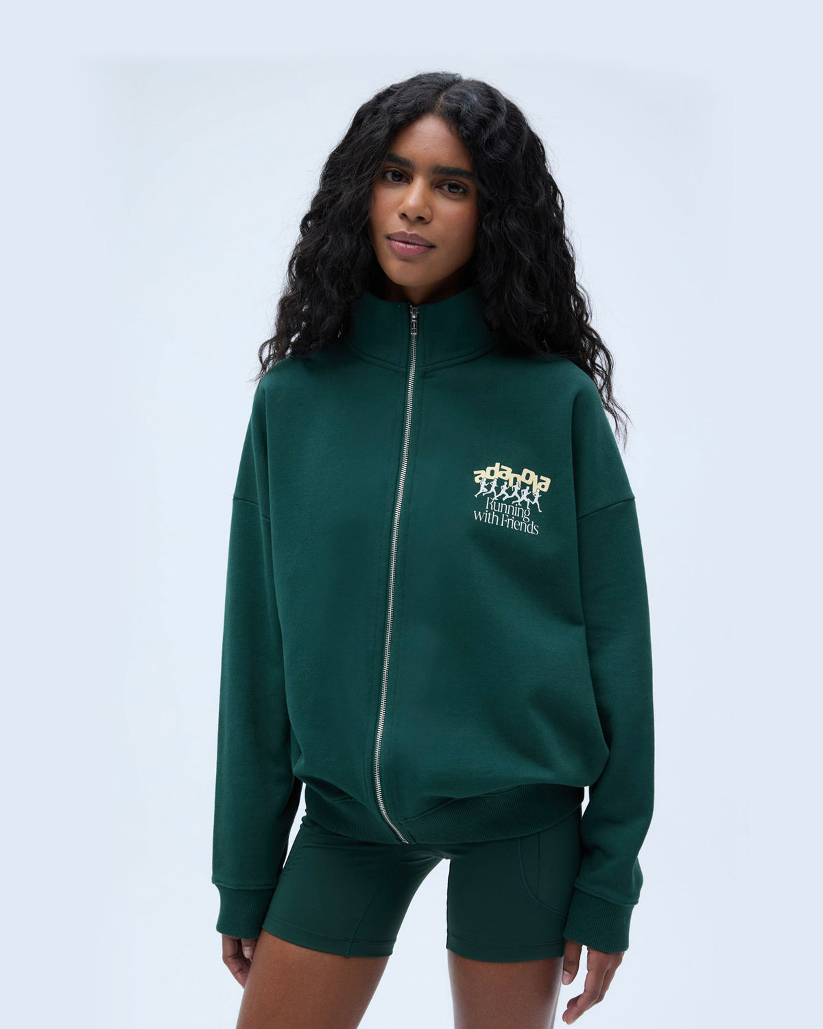 Runners Oversized Funnel Full Zip Sweatshirt Pine