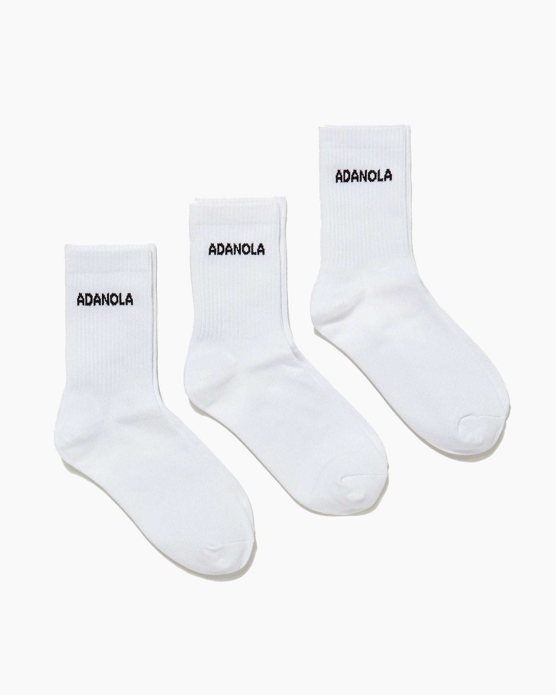 3 Pack Socks - White - Socks - Adanola