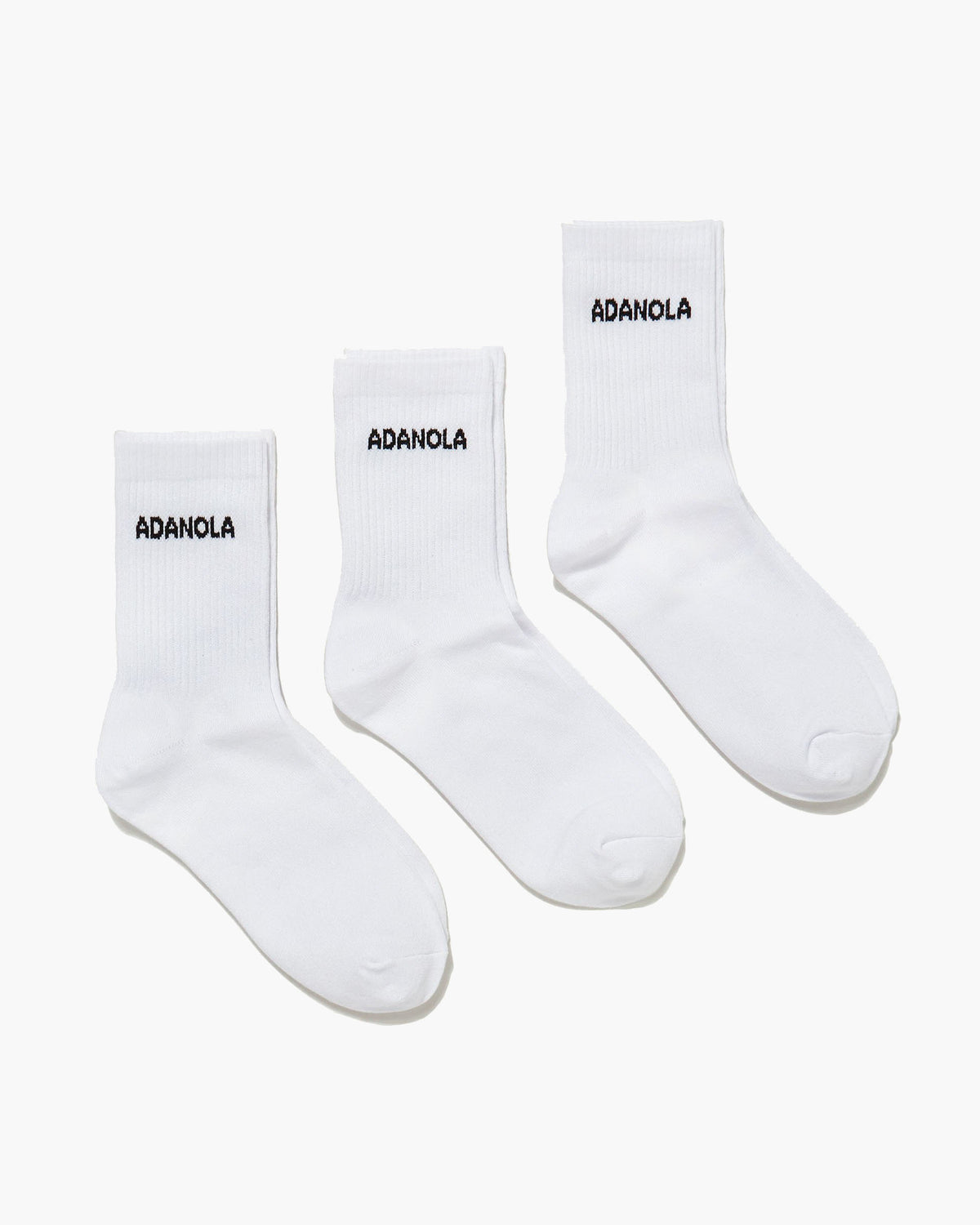 3-Pack Women's Cotton Socks in White | Adanola