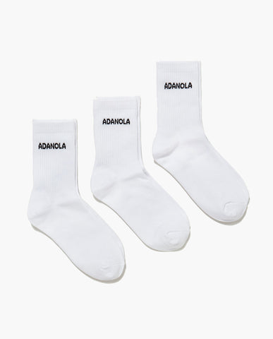 3 Pack Socks - White - Socks - Adanola