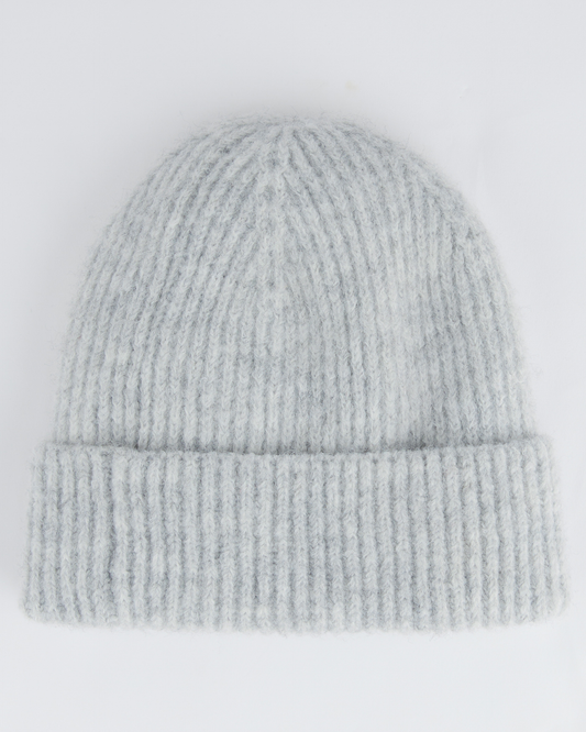Knit Beanie - Light Grey Melange