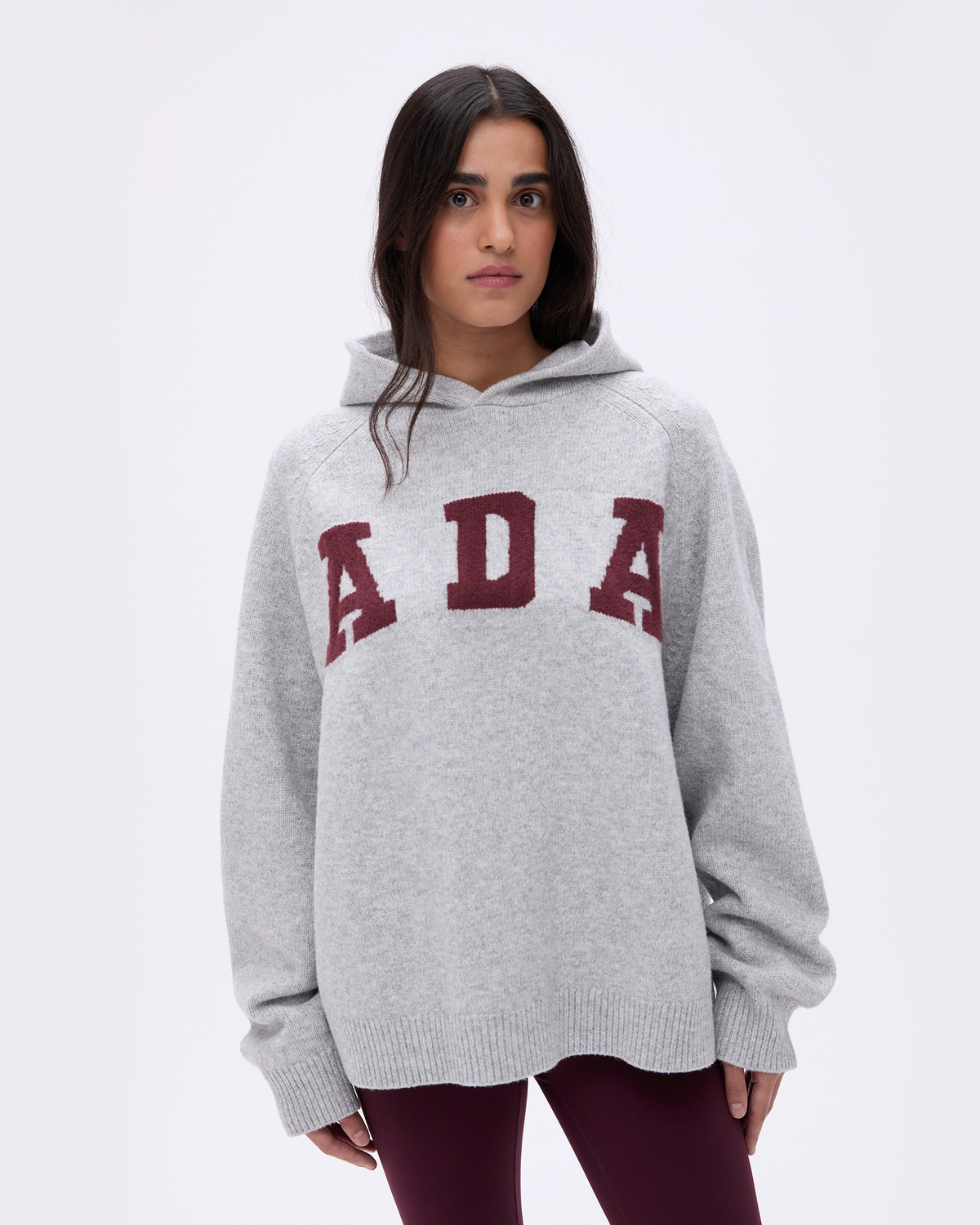 Grey hoodie with red writing shop