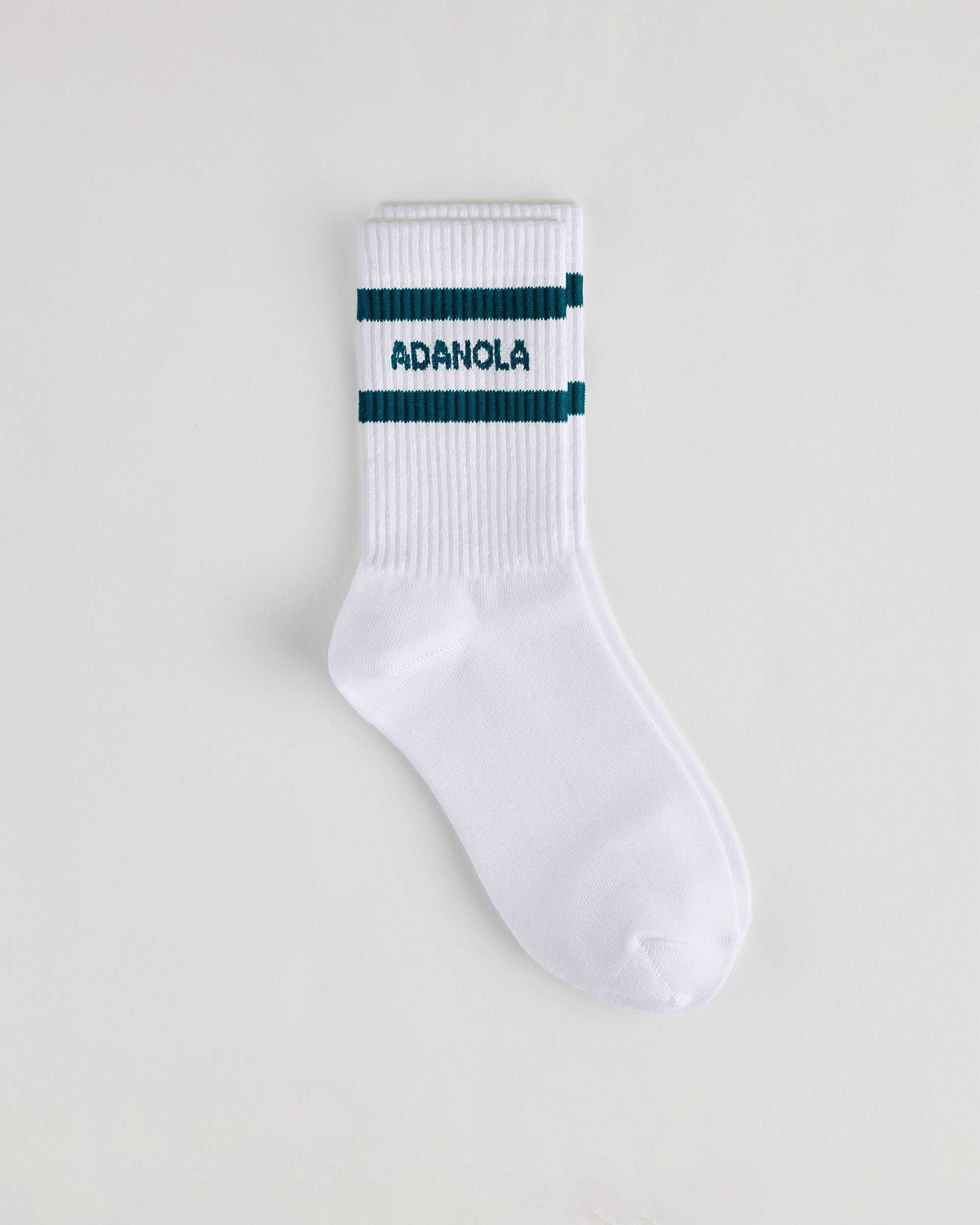 Sports Stripe Socks - White/Teal Blue