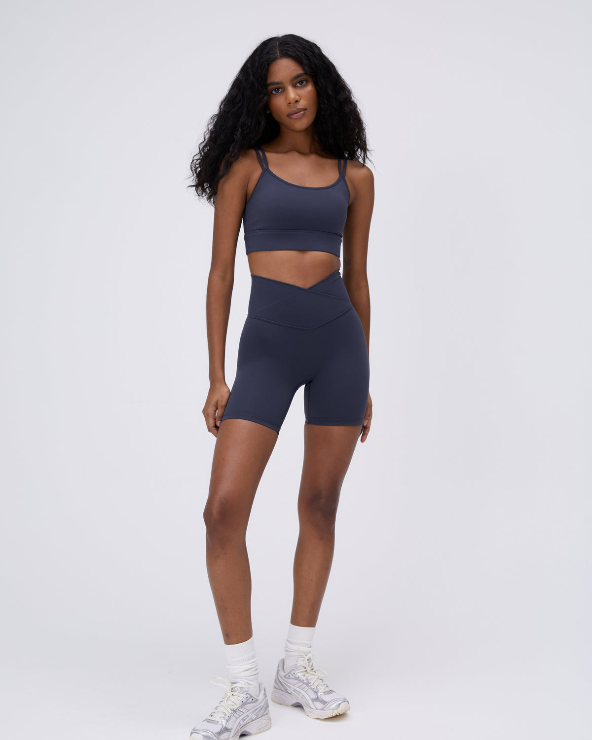 Ultimate Wrap Over Crop Shorts - Midnight Blue