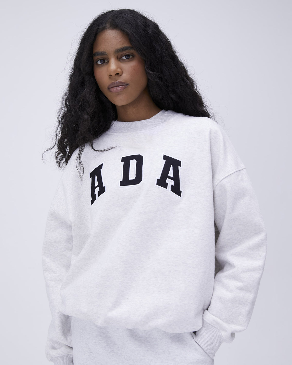 ADA Oversized Sweatshirt - Light Grey Melange