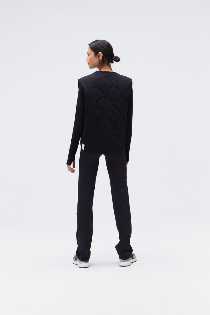 Quilted Nylon Gilet - Black
