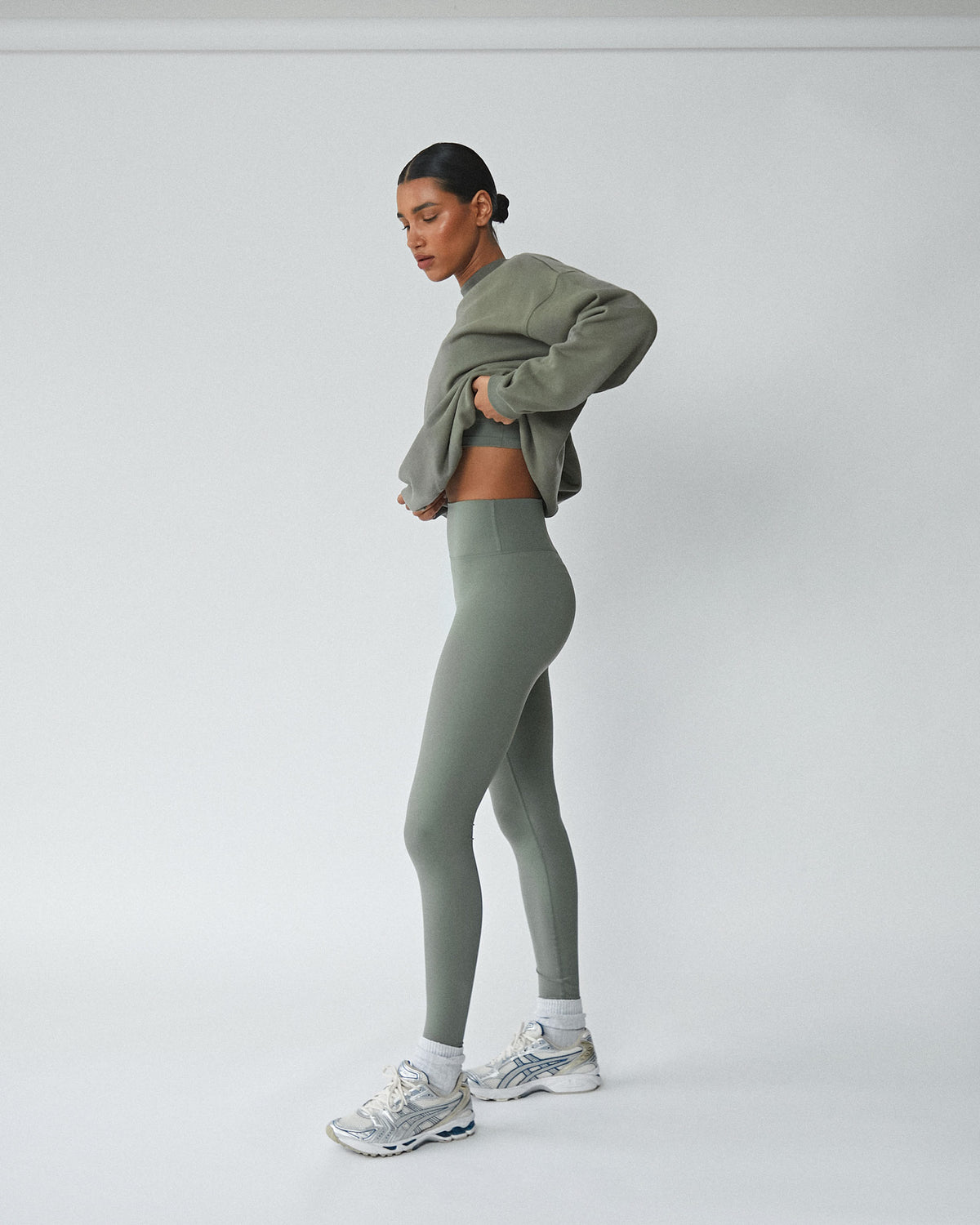 Women's Core Oversized Sweatshirt - Olive Green | Adanola