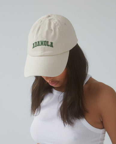 Varsity Cap - Cream/Green - Accessories : Caps - Adanola